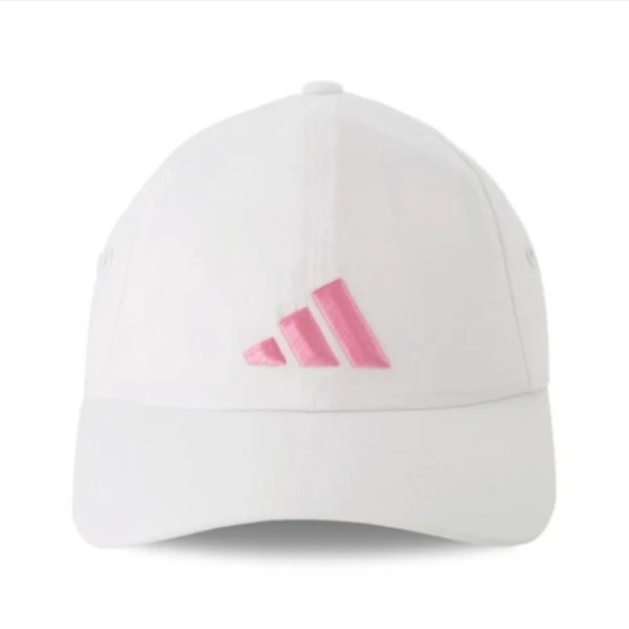 adidas Accessories - Adidas White Hat with Pink Emblem